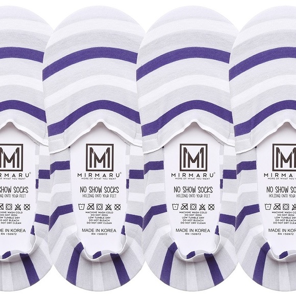 4 pairs of stripe no show socks - Picture 2 of 3
